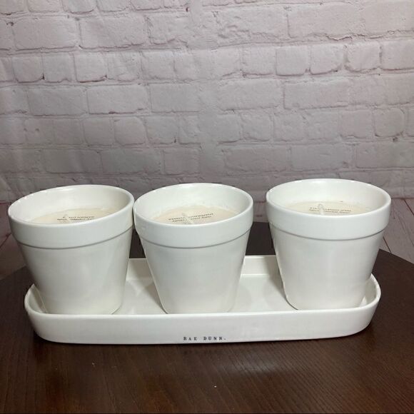 New Rae Dunn 4pc Planters set with citronella scented Candles - Picture 2 of 9